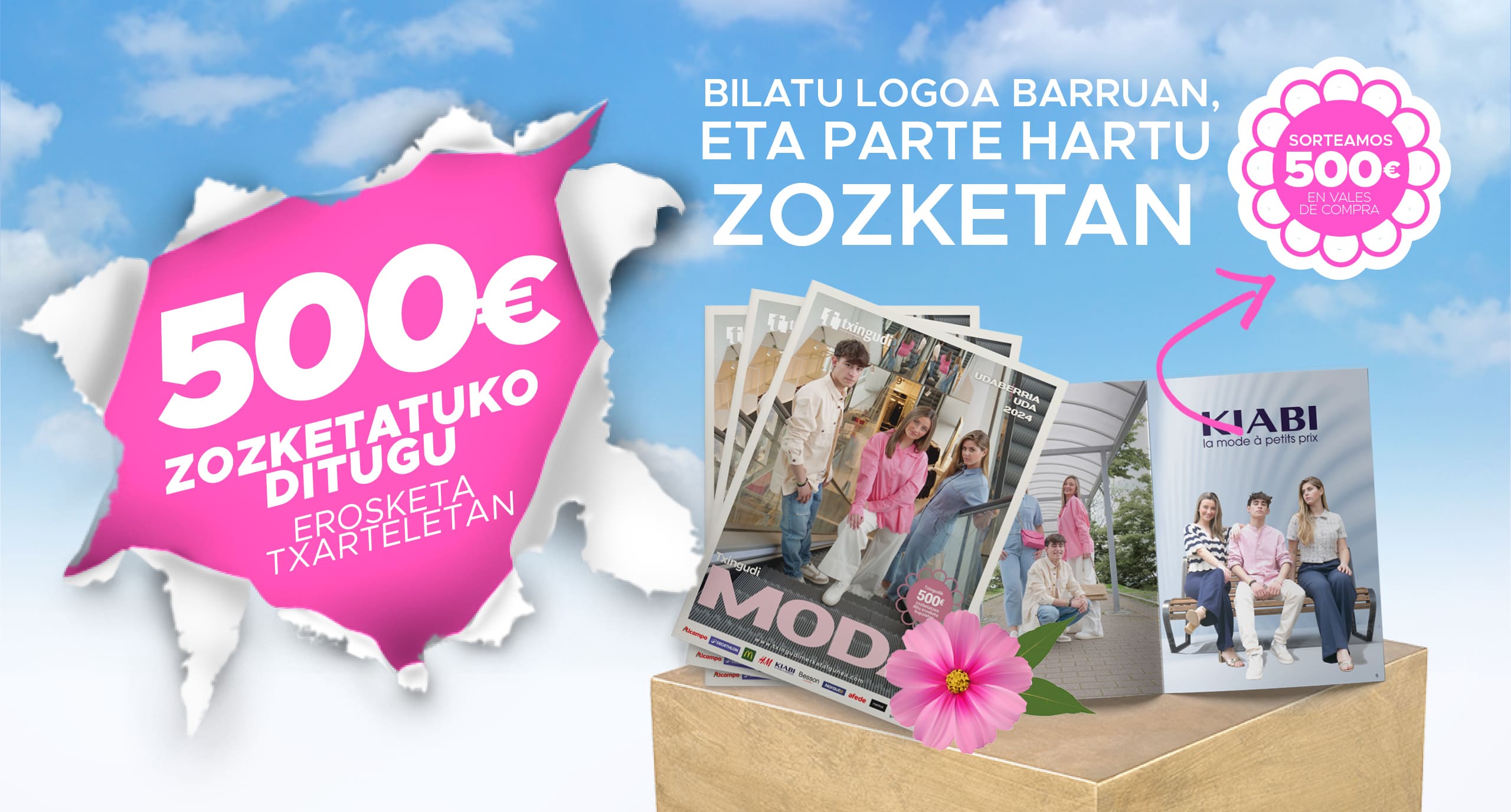 Txingudi 500€ erosketa- baleetan zozketatuko ditugu 2024ko udaberri-udako moda katalogo berriakin